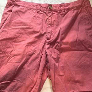 Tommy Hilfiger Bermuda Chino Shorts Mens Size 36  Pink Cotton Flat Front Pockets
